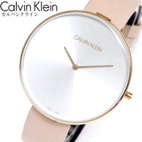 Calvin Klein Full Moon Silver Dial Pink Leather Stap Watch for Women - K8Y236Z6