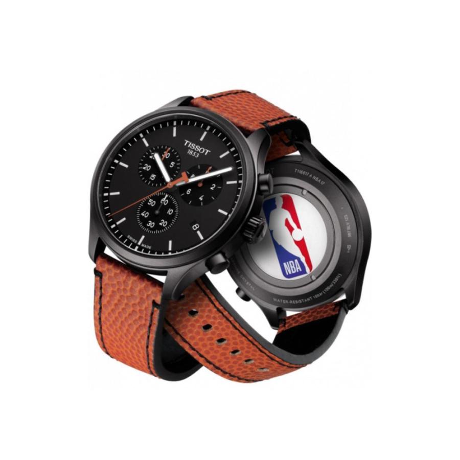 Tissot Chrono XL NBA Special Edition Black Dial Brown Leather