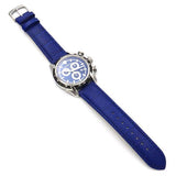 Versace V-Ray Chronograph Quartz Blue Dial Blue Leather Strap Watch for Men - VE2I00721