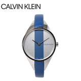 Calvin Klein Rebel Blue Silver Dial Blue Leather Strap Watch for Women - K8P231V6