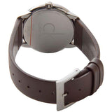 Calvin Klein Minimal Silver Dial Brown Leather Strap Watch for Men - K3M221G6