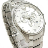 Emporio Armani Sportivo Chronograph Silver Dial Silver Steel Strap Watch For Men - AR5963