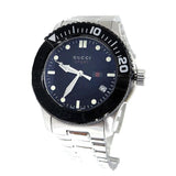 Gucci G Timeless Black Dial Silver Steel Strap Watch For Men - YA126249