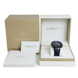 Versace V Race Chronograph Quartz Blue Dial Blue Leather Strap Watch For Men - VEBV00419