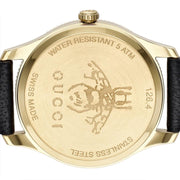 Gucci G Timeless Quartz Silver Dial Black Leather Strap Watch For Women - YA1264181
