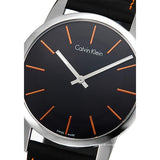 Calvin Klein City Black Dial Black Leather Strap Watch for Men - K2G211C1