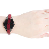 Calvin Klein Rebel Red Black Dial Red Leather Strap Watch for Women - K8P237U1