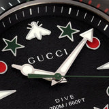 Gucci Dive Quartz Black Dial Silver Steel Strap Watch For Men - YA136221