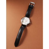 Fossil Townsman Twist Multifunction White Dial Black Leather Strap Watch for Men - ME1164