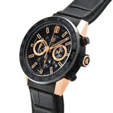 Tag Heuer Carrera Automatic Chronograph Steel & 18K Gold Dial Black Leather Strap Watch for Men - CBG2A50.FC6450