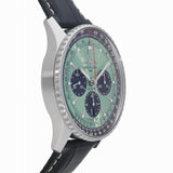 Breitling Navitimer B01 Chronograph 43 Green Dial Black Leather Strap Watch for Men - AB0138241L1P1