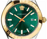 Versace Hellenyium Quartz Green Dial Two Tone Steel Strap Watch For Men - VEVI00620