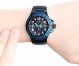 Guess Rigor Multifunction Black Dial Blue Steel Strap Watch for Men - W0218G4