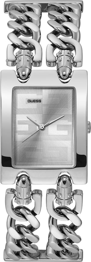 Guess MOD G Diamonds Silver Dial Silver Steel Strap Watch for Women - GW0294L1
