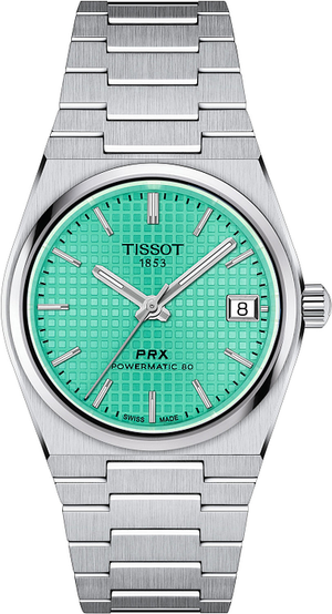 Tissot PRX Powermatic 80 Light Green Dial Silver Steel Strap Watch for Men - T137.207.11.091.01