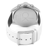 Calvin Klein Masculine Chronograph White Dial White Leather Strap Watch for Men - K2H27101