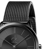 Calvin Klein Minimal Black Dial Black Mesh Bracelet Watch for Men - K3M224B1