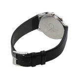 Calvin Klein Minimal Black Dial Black Leather Strap Watch for Men - K3M211C4