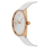 Calvin Klein Accent White Dial White Leather Strap Watch for Women - K2Y2X6K6