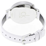 Calvin Klein Equal White Dial White Leather Strap Watch for Women - K3E231L6