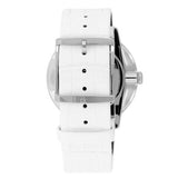 Calvin Klein Accent Silver Dial White Leather Strap Watch for Women - K2Y2X1K6