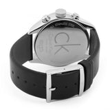 Calvin Klein Masculine Chronograph White Dial Black Leather Strap Watch for Men - K2H27120