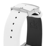 Calvin Klein Masculine Chronograph White Dial White Leather Strap Watch for Men - K2H27101