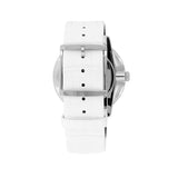 Calvin Klein Accent Silver Dial White Leather Strap Watch for Women - K2Y2Y1KW