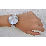 Calvin Klein Equal White Dial White Leather Strap Watch for Women - K3E231L6