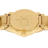 Calvin Klein City White Dial Gold Steel Strap Watch for Women - K2G23546