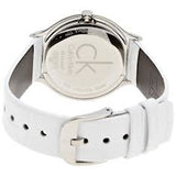 Calvin Klein Skirt White Dial White Leather Strap Watch for Women - K2U231KW