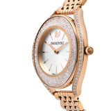 Swarovski Crystalline Aura Silver Dial Rose Gold Steel Strap Watch for Women - 5519459