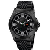 Gucci G Timeless Black Dial Black Steel Strap Watch For Men - YA126202