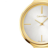 Calvin Klein Lively White Dial Gold Steel Strap Watch for Women - K4U23526