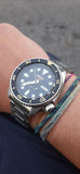 Seiko 5 Sports Automatic Black Dial Silver Steel Strap Watch For Men - SRPD57K1