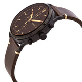 Fossil Commuter Chronograph Black Dial Brown Leather Strap Watch for Men - FS5403