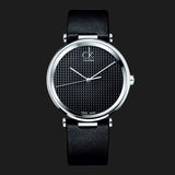 Calvin Klein Sight Black Dial Black Leather Strap Watch for Men - K1S21102