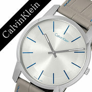 Calvin Klein City Silver Dial Grey Leather Strap Watch for Men - K2G211Q4