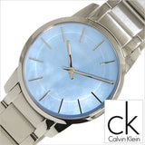 Calvin Klein City Mother of Pearl Blue Dial Silver Steel Strap Watch for Women - K2G2314X