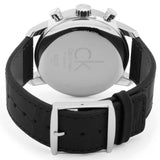 Calvin Klein City Chronograph Silver Dial Black Leather Strap Watch for Men - K2G271C6