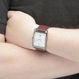 Calvin Klein Window Silver Dial Brown Leather Strap Watch for Men - K2M21126