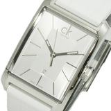 Calvin Klein Window White Dial White Leather Strap Watch for Women - K2M23120