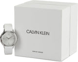 Calvin Klein Skirt White Dial White Leather Strap Watch for Women - K2U231K6