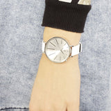 Calvin Klein Equal White Dial White Leather Strap Watch for Women - K3E231L6