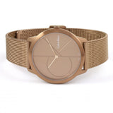 Calvin Klein Minimal Quartz Pink Gold Dial Pink Gold Mesh Bracelet Watch for Men - K3M11TFK