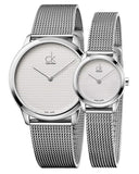 Calvin Klein Minimal White Dial Silver Mesh Bracelet Watch for Women - K3M2312Y