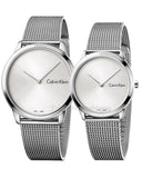 Calvin Klein Minimal SIlver Dial Silver Mesh Bracelet Watch for Women - K3M221Y6