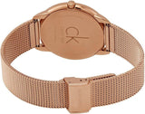 Calvin Klein Minimal Black Dial Rose Gold Mesh Bracelet Watch for Men - K3M2162Y