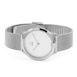 Calvin Klein Minimal White Dial Silver Mesh Bracelet Watch for Women - K3M2212Y