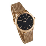 Calvin Klein Minimal Black Dial Rose Gold Mesh Bracelet Watch for Women - K3M2262Y